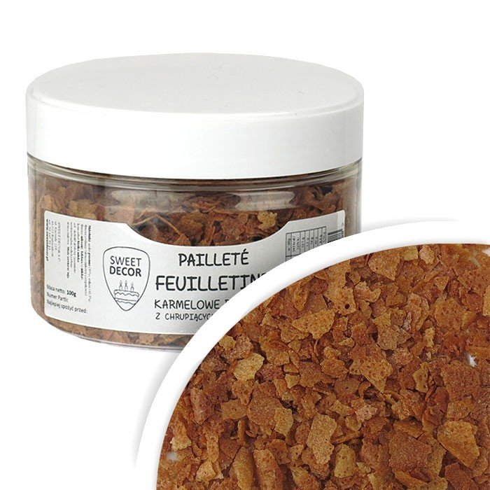 Karmelowe Prażynki z herbatników - PAILLETE FEUILLETINE, 100 g