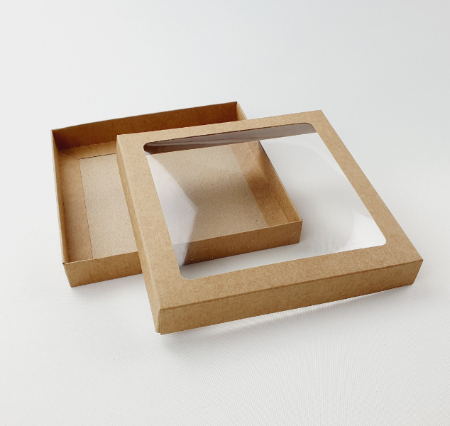 Opakowanie z okienkiem kraft 15*15*2 cm - obrazek 2