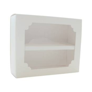 Pudełko na makaroniki z okienkiem 16*13*5 cm - białe
