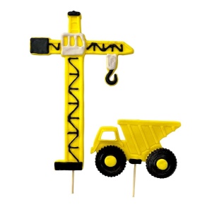 Figurki cukrowe maszyny budowalne toppery 2 szt.