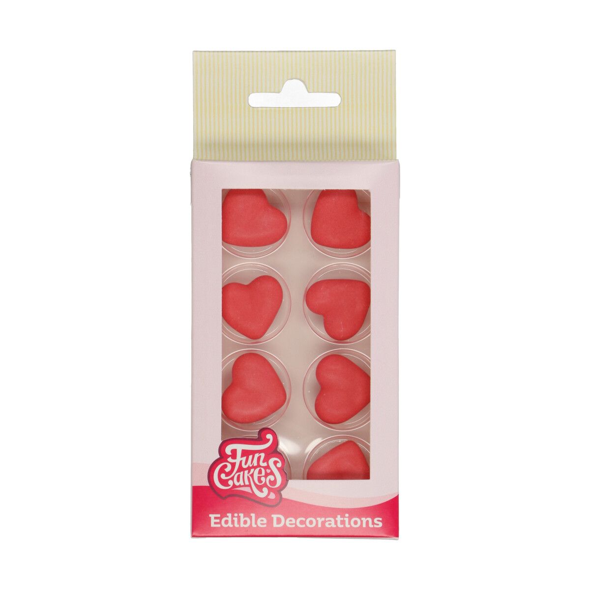 Dekoracje cukrowe Serca czerwone, 8 szt., FunCakes