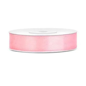 Tasiemka satynowa,   j.różowy, 12mm/25m
