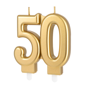 Świeczka złota cyfra 50