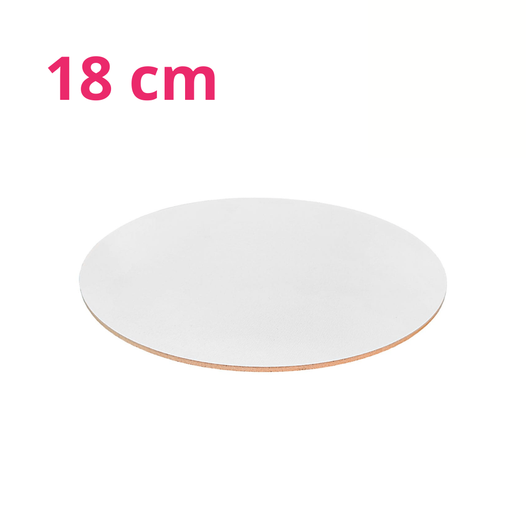 Podkład pod tort HDF 18 cm - biały
