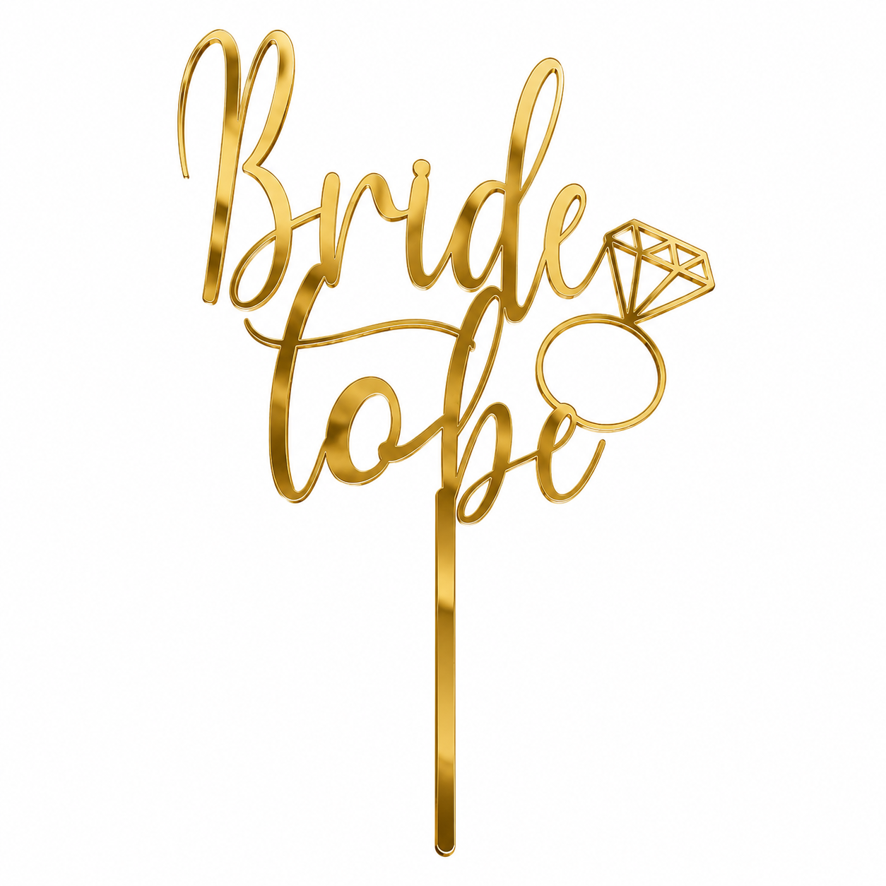 Topper "Bride to be" pierścionek złota plexi